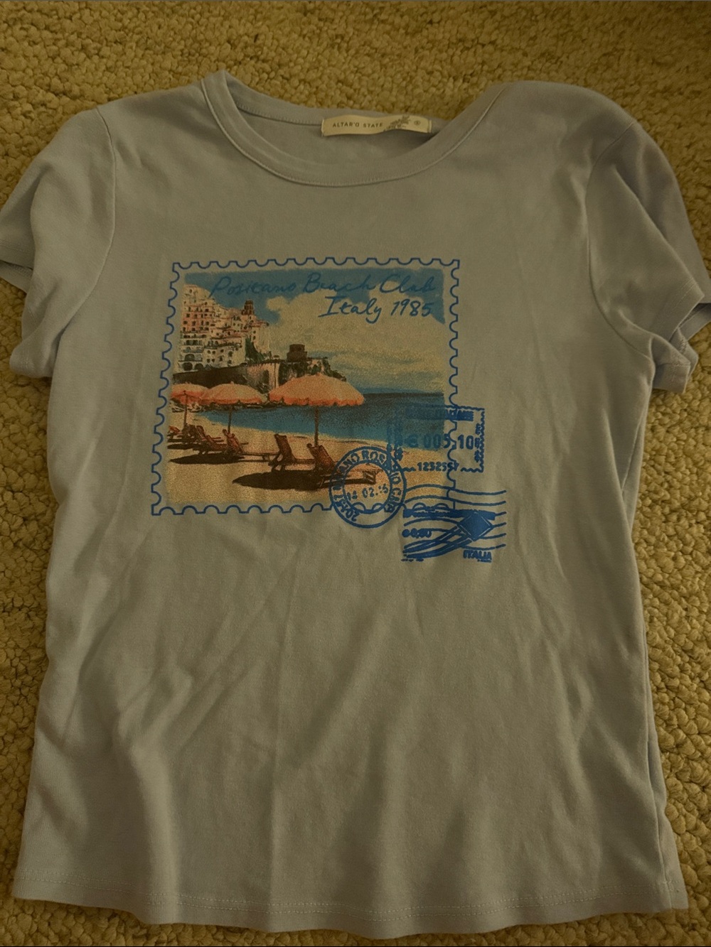 Altar'd State Light Lavender Graphic Crop Tee